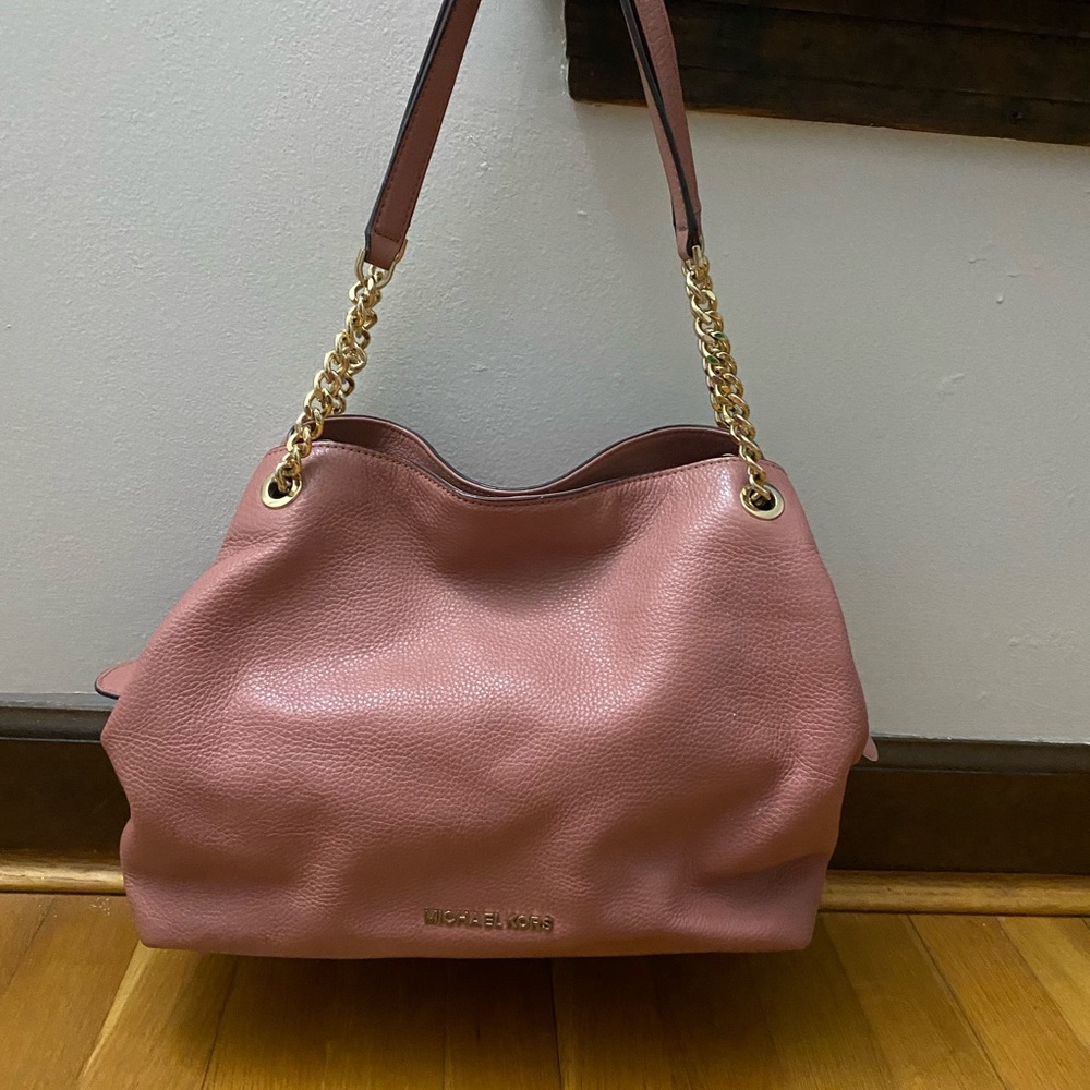 Michael Kors Pink Shoulder Bag with Gold Accents